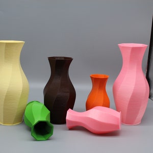 Hexagonal Vase.3D printed vases. PLA Eco material. Vases for Flowers. 4.7inch, 6.3inch, 7.9inch. image 3