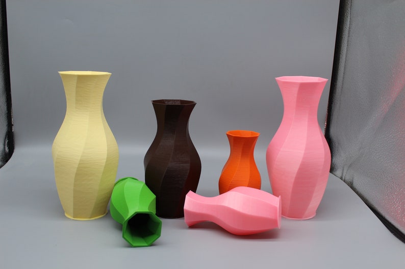 Hexagonal Vase.3D printed vases. PLA Eco material. Vases for Flowers. 4.7inch, 6.3inch, 7.9inch. image 3