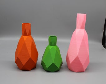 3D printed vases. PLA Eco material. Vases for Flowers. 4.7inch, 6.3inch, 7.9inch.