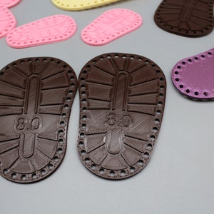 DIGITAL Files. Shoe Soles for Crocheting. Shoe Soles. Waldorf doll foot length 6.5cm.,7.0 cm, 7.5 cm, 8.0 cm image 8
