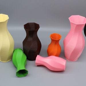 Hexagonal Vase.3D printed vases. PLA Eco material. Vases for Flowers. 4.7inch, 6.3inch, 7.9inch. image 4