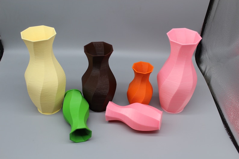Hexagonal Vase.3D printed vases. PLA Eco material. Vases for Flowers. 4.7inch, 6.3inch, 7.9inch. image 4