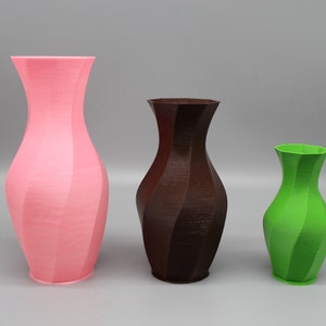 Hexagonal Vase.3D printed vases. PLA Eco material. Vases for Flowers. 4.7inch, 6.3inch, 7.9inch. image 1