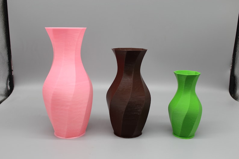 Hexagonal Vase.3D printed vases. PLA Eco material. Vases for Flowers. 4.7inch, 6.3inch, 7.9inch. image 1