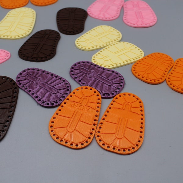 DIGITAL Files. Shoe Soles for Crocheting. Shoe Soles. Waldorf doll foot length 6.5cm.,7.0 cm, 7.5 cm, 8.0 cm