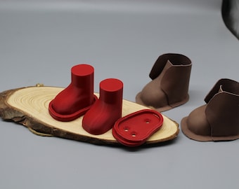 DIGITAL FILES. Lenght 5.2cm. 3D Printed Set of Shoe Mold for Dolls, Shoe Mold for Dolls. Dolls Accessories. Lenght 5.2 cm.