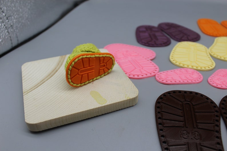 DIGITAL Files. Shoe Soles for Crocheting. Shoe Soles. Waldorf doll foot length 6.5cm.,7.0 cm, 7.5 cm, 8.0 cm image 7
