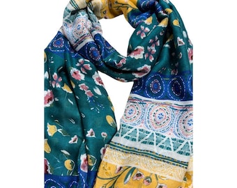 Women’s Cotton Scarf | Breathable Lightweight Wrap | Handmade Boho Shawl | Natural Cotton Gift for Her