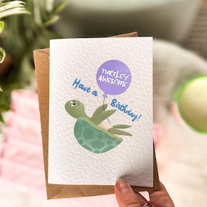 Turtle Birthday Card | Cute Funny Pun Cards | Birthday Wishes | Happy Birthday | Sea Turtle