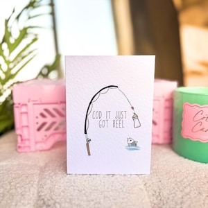 Nouvelle carte bébé | Pêche | Jeu de mots drôle de pêche | Nouveaux parents, papa, maman | Grossesse Nouveau-né | Nouveau père