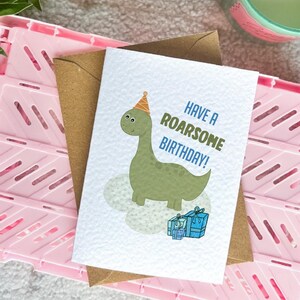 carte d'anniversaire de dinosaure | Jeu de mots amusant dinosaure mignon | de voeux | Joyeux anniversaire | Souhaits d'anniversaire