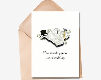 Wight Wedding Card | Bride and Groom | Getting Married | Happy Couple | Engagement | Pun Card