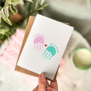 Carte d'amour méduse, Saint-Valentin, anniversaire, pour lui ou elle, petit ami, petite amie, mari, femme