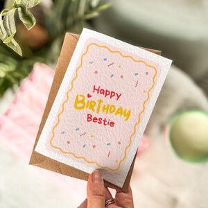 Best Friend Birthday Card, Confetti Party Card, For Your Bestie, Just Because, For Her