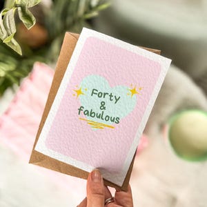 Carte 40e anniversaire - carte d'anniversaire quarante et un jalon fabuleux, cadeau d'anniversaire amusant