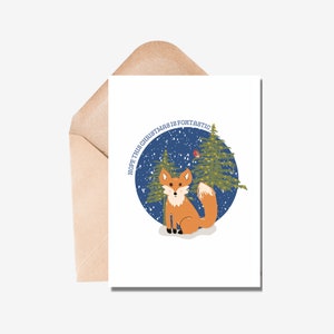 Hope This Christmas is Foxtastic | Fox Christmas Card | Cute Pun Christmas Greeting Card | A6 | Fun Cards