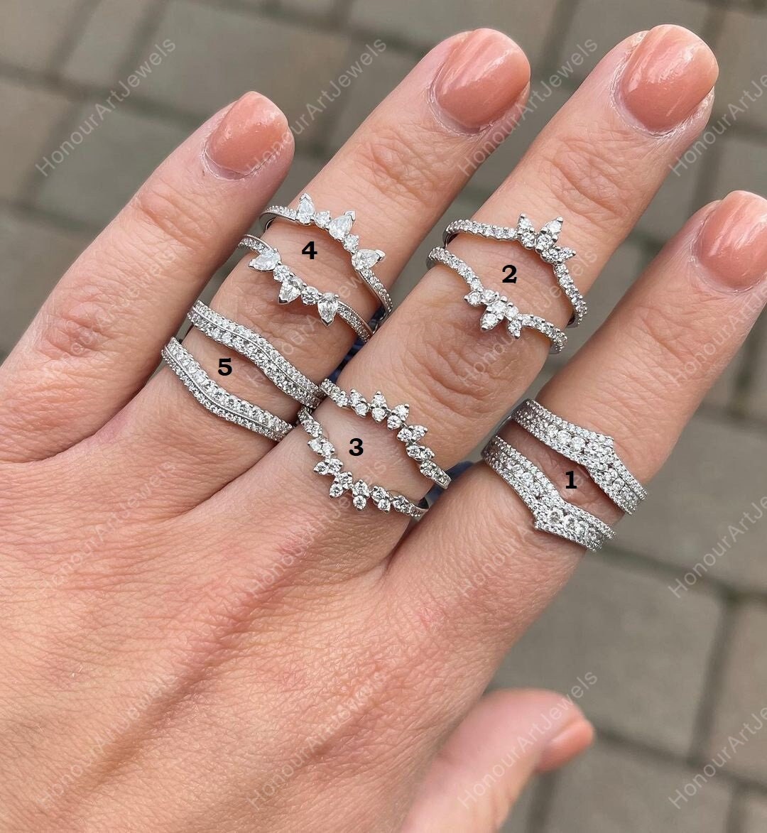 Moissanite Ring Enhancer Sterling Silver 18K Gold Plated Curved