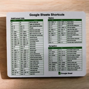 Guide des raccourcis Google Sheets, tapis de souris pour les deux (PC et Mac), accessoires de bureau, accessoires de bureau, collègue, (1 sticker Excel gratuit)