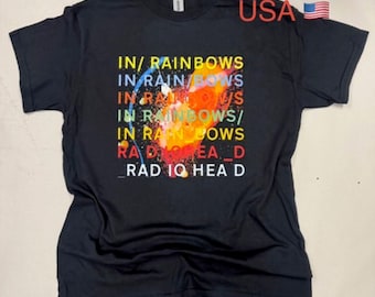 Vintage Radiohead In Rainbows T-Shirt – Heavy Cotton Tee, 90s Retro Graphic Shirt (WD)