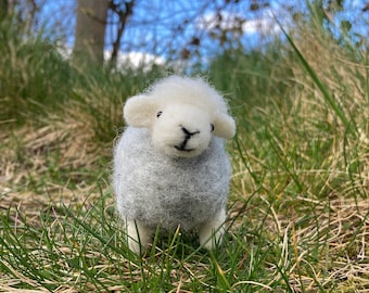 Needle felted Woolbur the sheep decoration - gift for animal lover, handmade wool ornament , cute, quirky, fun