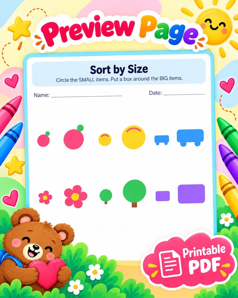 Pre-k Matching & Sorting Workbook Printable Learning Activities for ...
