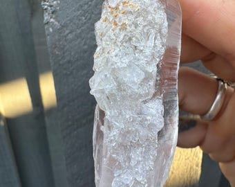 Recordhouders Himalayakwarts | Dubbel geëindigd kristal | Met de hand gewonnen steen | Druzy-insluitsels | Zelfgenezend | Meestergenezer | Regenboog