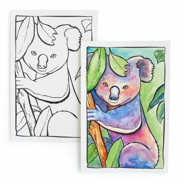 DIY Mixed Media Postcard - Cute Koala