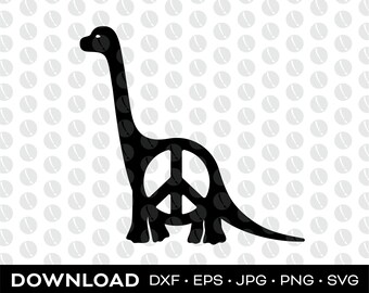 Dinosaur Peace Sign svg, png, dxf, jpg, eps