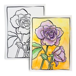 DIY Aquarell Postkarte - Bereit zum Malen von Floribunda Rosen