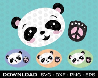 Panda Peace Sign, svg, png, eps, dxf