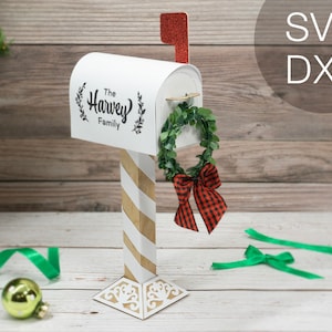 Cartas para o Papai Noel Caixa de Correio SVG, DXF com Papelaria para Imprimir - Projeto de Cartão DIY