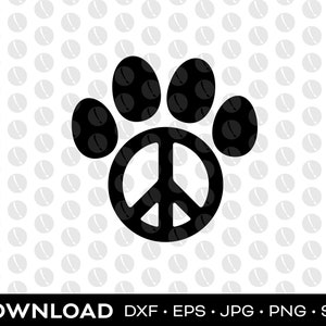 Paw Print Peace Sign svg, jpg, dxf, png, eps te downloaden