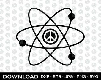 Atom Peace Sign svg, png, dxf, jpg, eps download cut file