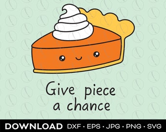 Pumpkin Pie “Give Piece a Chance” - svg - jpg - eps - dxf - png download