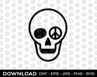 Skull Peace Sign svg, png, jpg, dxf, eps download for halloween