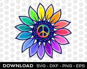 Hippie Soul Yellow Sunflower Peace Sign" Sticker For Sale By