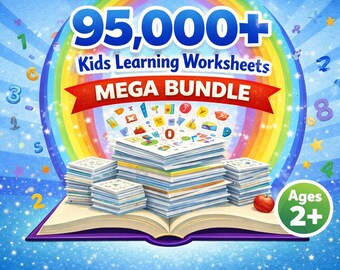 95,000+ Kids Learning Worksheets Mega Bundle | Preschool & Kindergarten ...