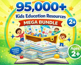95,000+ Kids Learning Worksheets Mega Bundle | Preschool & Kindergarten ...