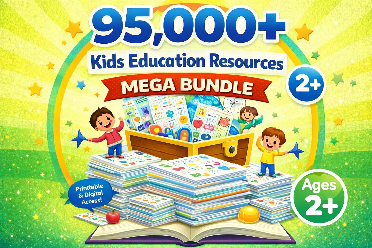 95,000+ Kids Learning Resources Mega Bundle | Preschool & Kindergarten ...