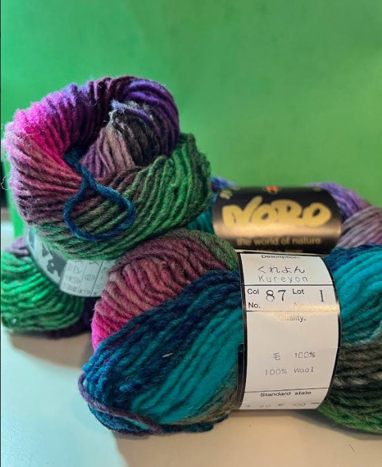 Noro Yarn 100% Wool Lot of 2 Purple Blue Brown 40 & 149 One Skein