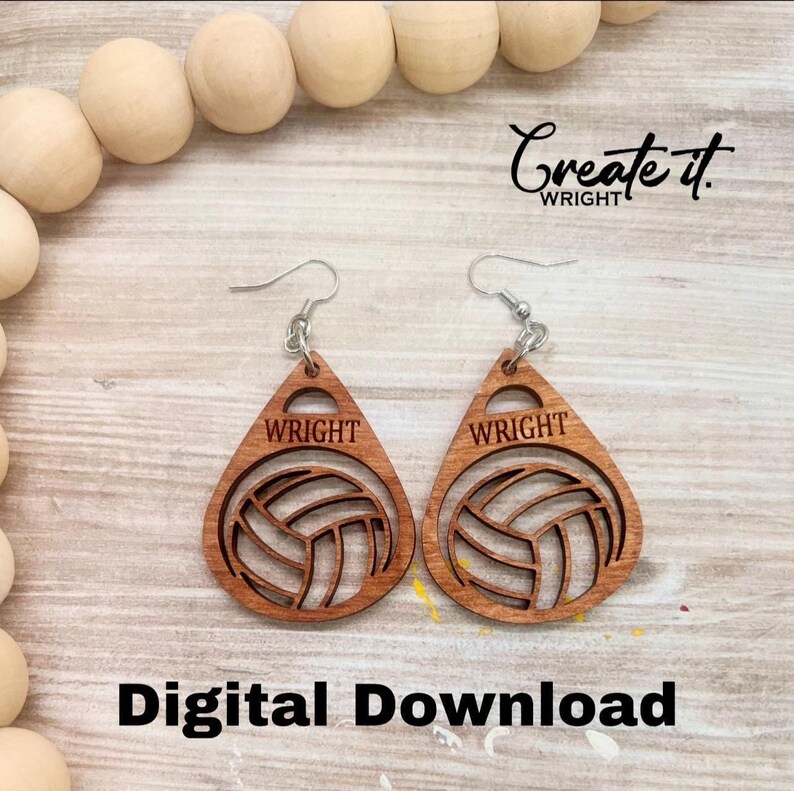 Volleyball Earrings SVG. Tested. Etsy