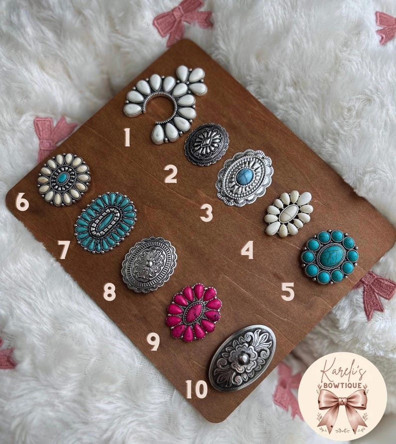 Lot De 15 Conchos Ovales Western - Aspect Argent Vieilli - Pour Ceinture, Selle, Sac