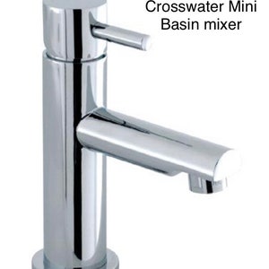 May include: Chrome basin mixer tap with a single lever handle. The tap is labelled "KL114DNC Crosswater Mini Basin mixer".
