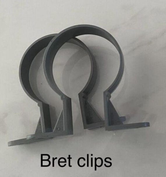 Rainwater Downpipe / Fallpipe clips 68mm Round Grey pk 2 BRET