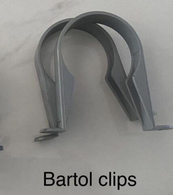Rainwater Downpipe / Fallpipe clips 68mm Round Grey pk 2 Bartol