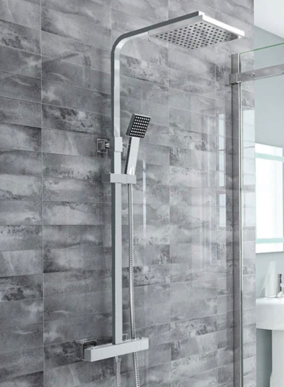 Nuie Shower pack JTY386 Chrome Complete Shower Sets Square / Thermostatic Bar Shower With Kit