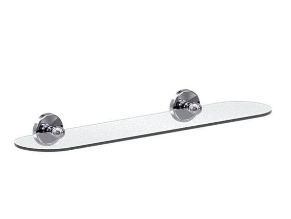 Hotel 560mm Glass shelf oval for bathroom wall mounted Chrome round back plates concealer fixing
