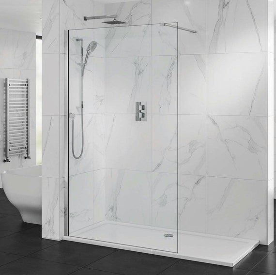 Phoenix 1000mm wide  wet room shower panel fixed glass 100 cm