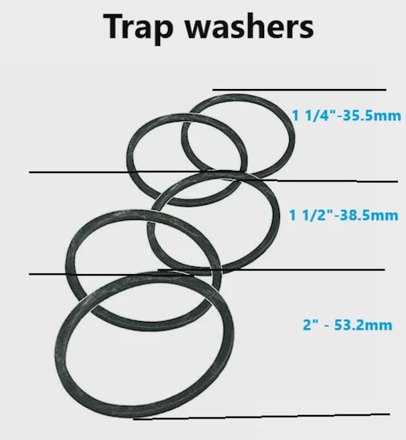 Trap inlet washers  for 1 1/4" (32mm)  1/12  (40mm) 2" 50mm) Rubber O seal ring