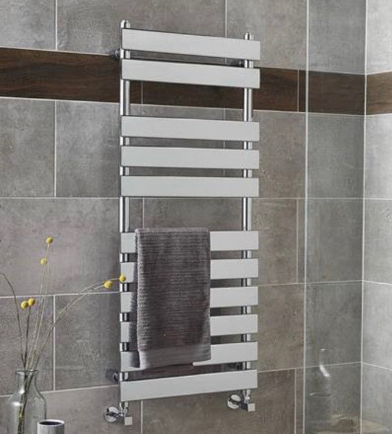 Hudson Reed Piazza 11 Bar Heated Towel Rail 1200 x 500mm - Chrome - HL396 raditor wall mounted vertical